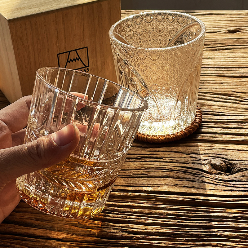 Japanese Style Hand-embossed Crystal Glass