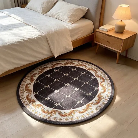 1pc Classic European Traditional Round Area Rug