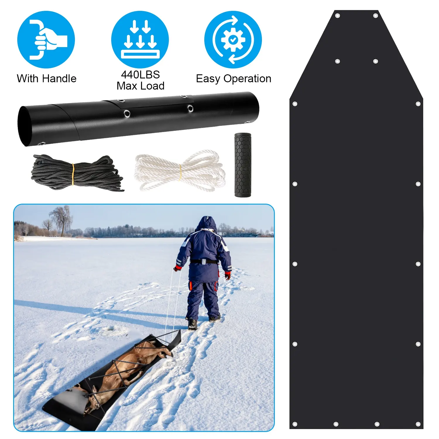 Deer Drag Sled With Handle Cart Game