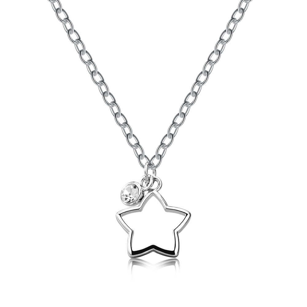 Flash Diamond Star Necklace Female Niche Hollow Design