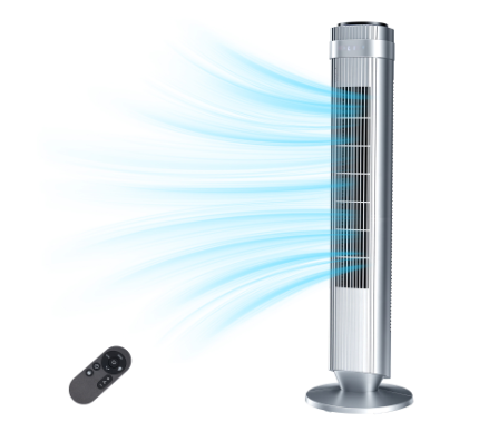 The Bedroom Is Equipped With A Silent Tower-type Fan, A 28-decibel Standing Fan, Intelligent Automatic Mode, And A 64  Swivel Bladeless Cooling Fan image 4