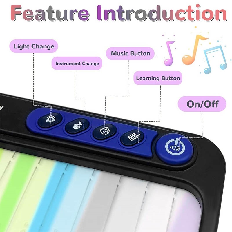 Children Touch Screen Electronic Piano Music Toy With Colour Light — image 9