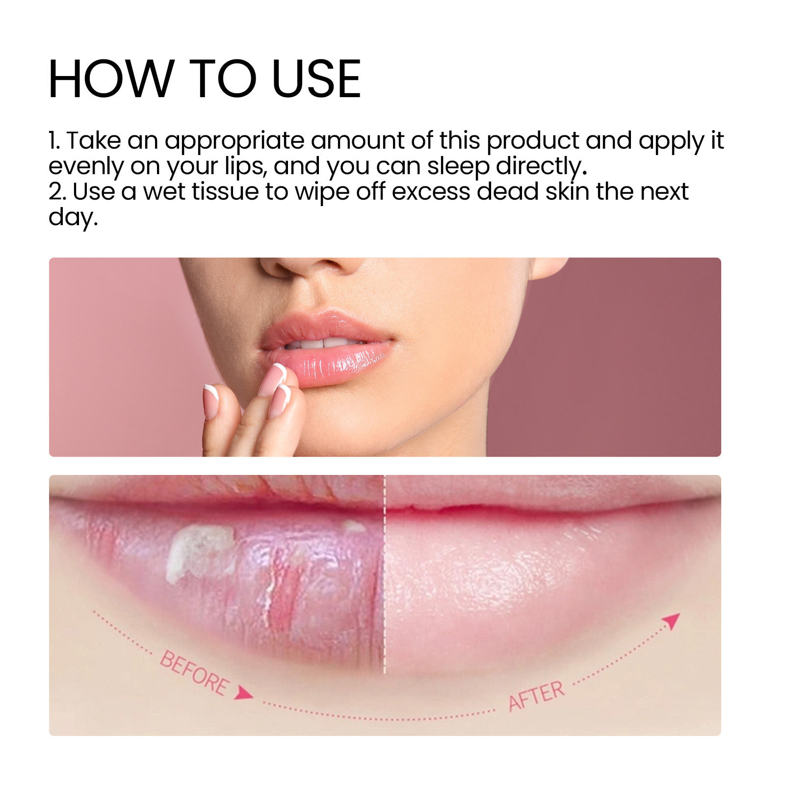 EELHOE Lip Sleeping Mask Moisturizing Hydrating Gentle Exfoliating Dead Skin Plumping Full Smooth Lip Mask image 2
