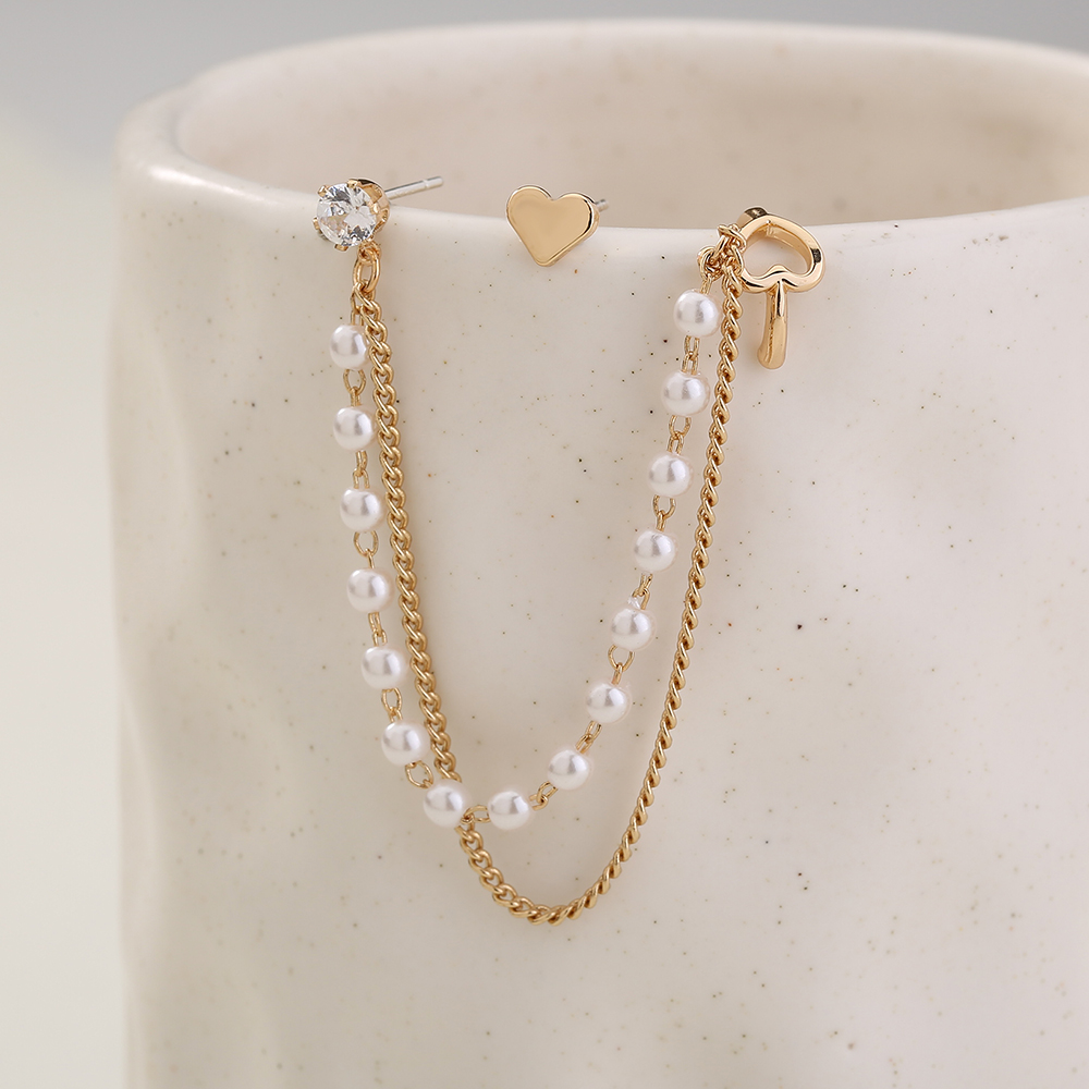 Korean Version Of The Pearl Earring Earring Earbone Clip No Ear Holes Cold Wind Love Earrings Ornaments