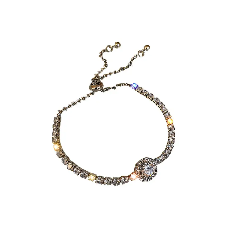 Simple White Gold Bracelet With Large Diamonds