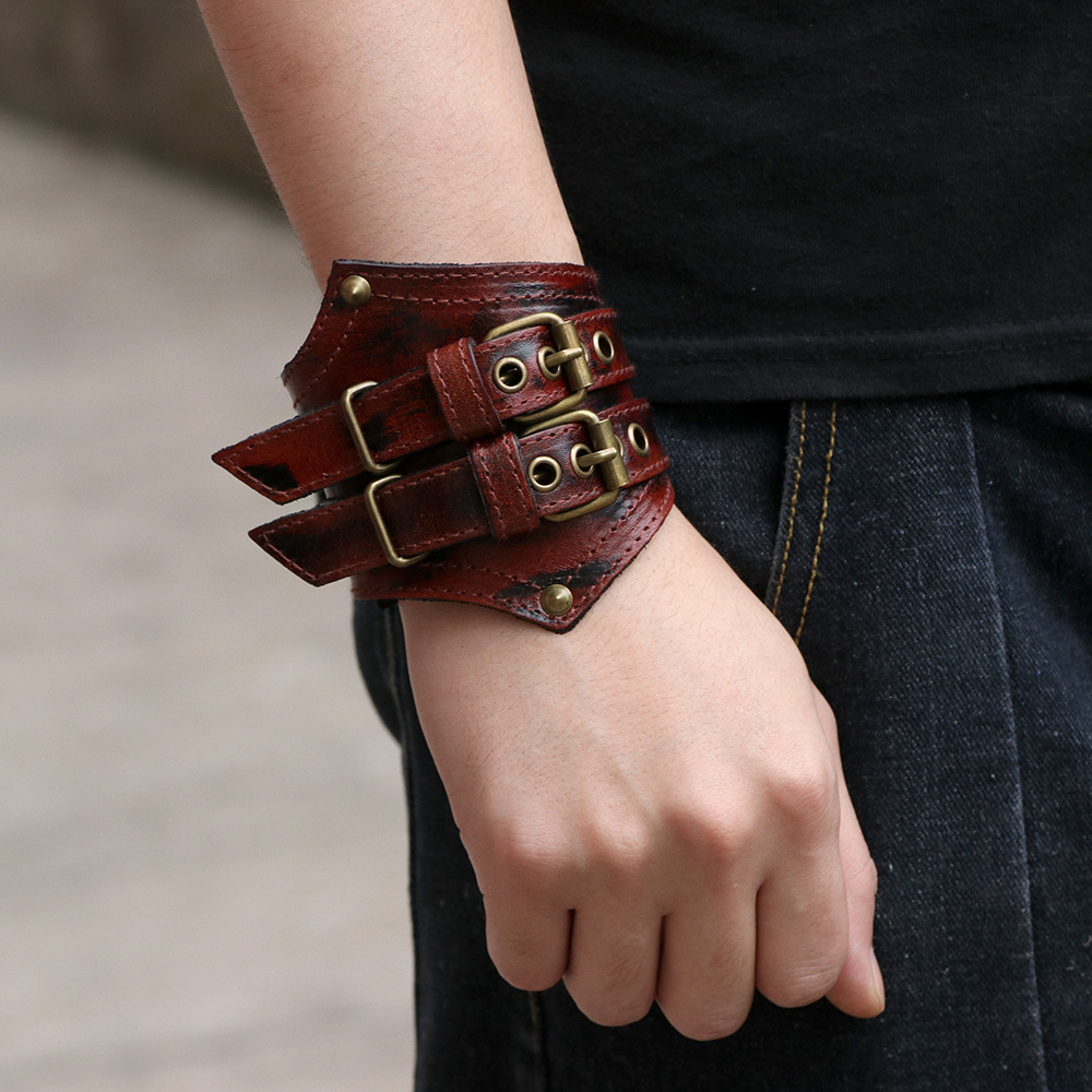 Fashion Retro Two-layer Leather Men's Bracelet
