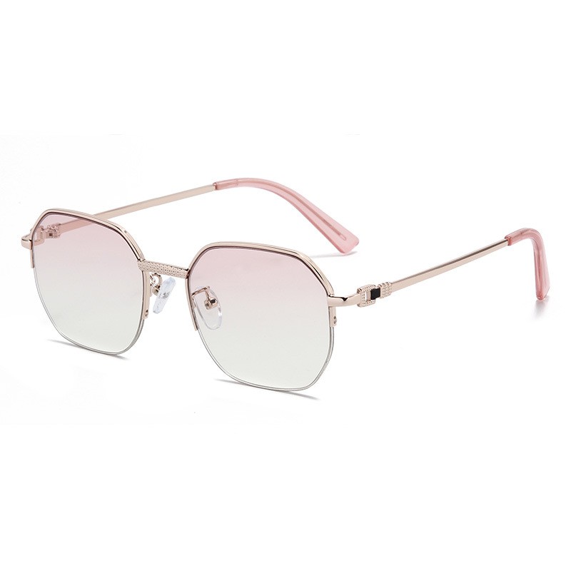 Title 5, Half-frame Two-color Gradient Sunglasses