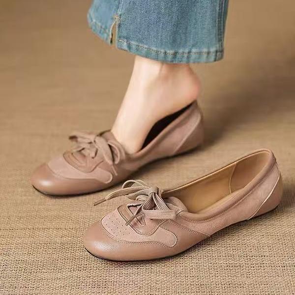 Suede Patchwork Ballet Flats, picture 2 of 3