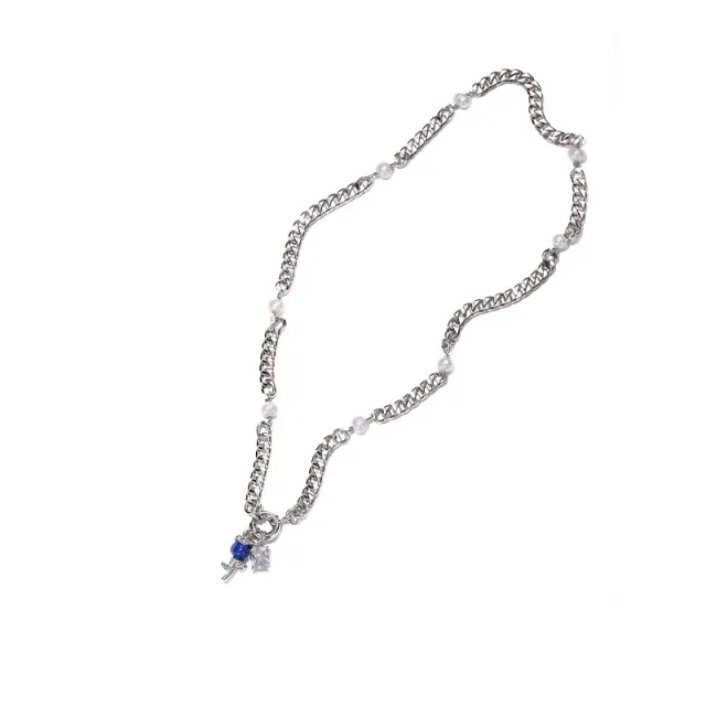Brass Zircon Love At First Sight Rose Pendant Necklace White Gold - Shop at LoveMi
