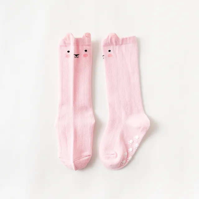 Cotton Newborn Mid Long Tube Knee Socks Pink Cat - Shop at LoveMi
