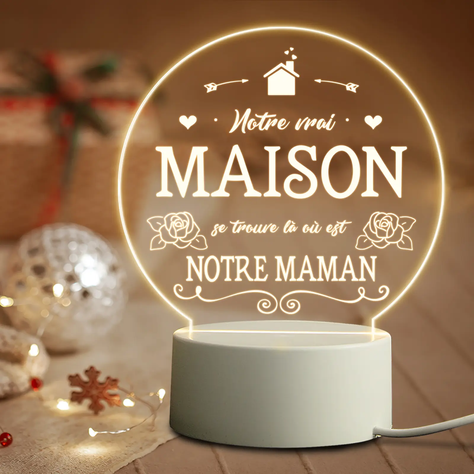 Suitable For Mommy Birthday LED Night Light Warm Bedside Decoration