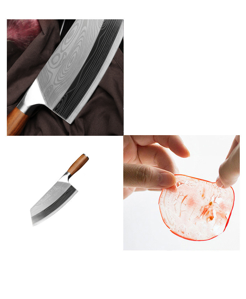 Title 1, Stainless Steel Kitchen Knife With Wooden Handle