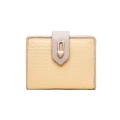 Women's Fashion Zipper Buckle Clash Colour Money Clip - Yellow - View 1
