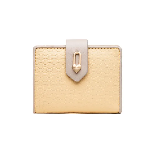 Women's Fashion Zipper Buckle Clash Color Money Clip Yellow - Shop at LoveMi