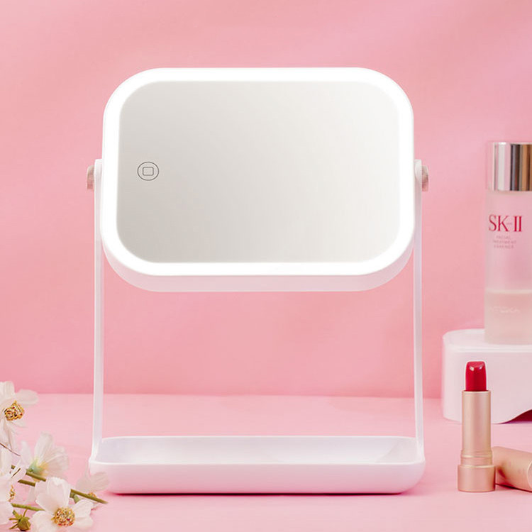 Makeup Mirror Foldable Desktop With Lamp Dormitory Desktop Portable Portable Dressing Mirror