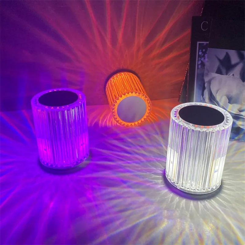 Crystal Lamp Table Lamp Atmosphere Creative Line Small Night Lamp Led Lights – image 4