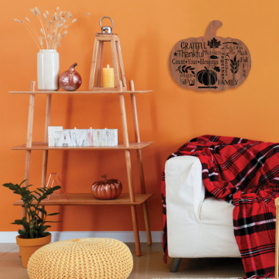 Grateful By Artisan Linda Spivey Printed On Wooden Pumpkin Wall Art_voghion.com
