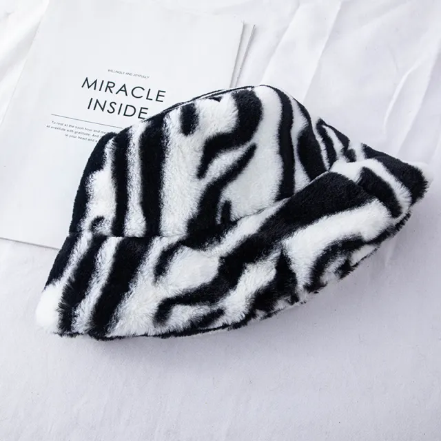 Fashionable Temperament Out All match Winter Plush Hat Cute Zebra Pattern - Shop at LoveMi
