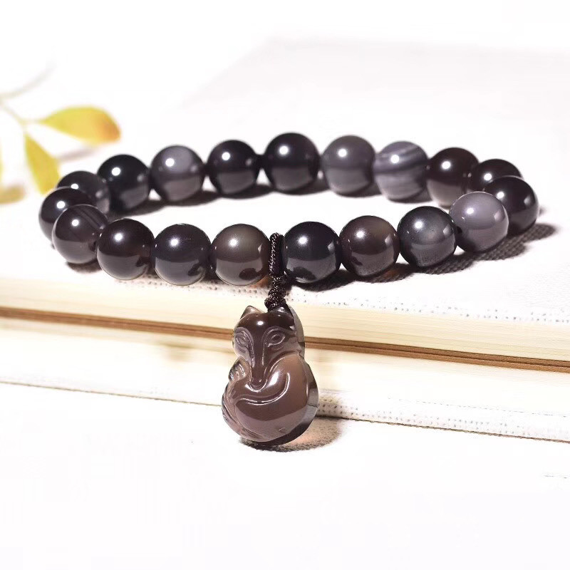 Women's Single Circle Bracelet With Ice Color Little Fox Bracelet