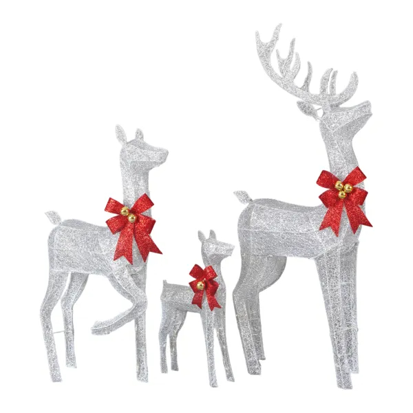 3-Piece Lighted Christmas Reindeer Family Set Outdoor Decorations, Weather Proof Sparkling Deer Family… image 8