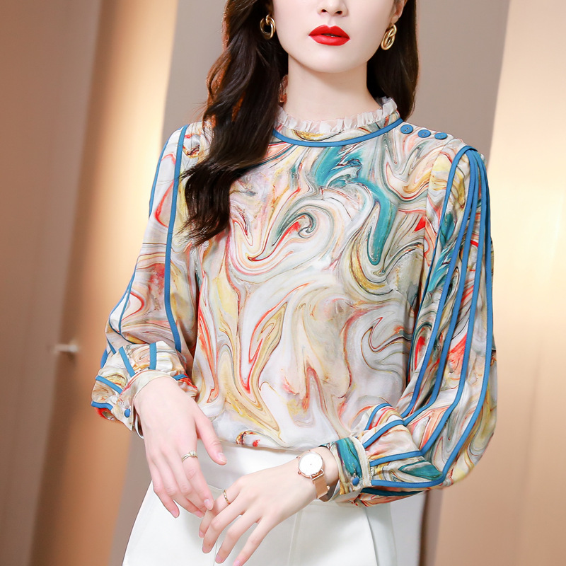 Women's Temperament Retro Lantern Sleeve Lazy Top