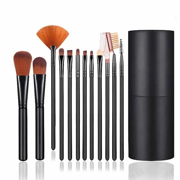 High grade 12 piece Oval Barreled Brush Set Black - Shop at LoveMi