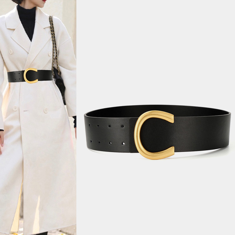 Title 1, Coat Wide Belt Ladies Decorative Fashion Matchi...