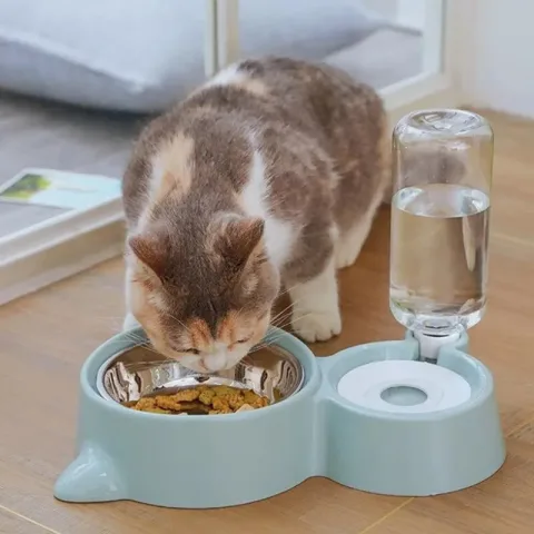 Pet Dog Cat Bowl Fountain Automatic Food Water Feeder