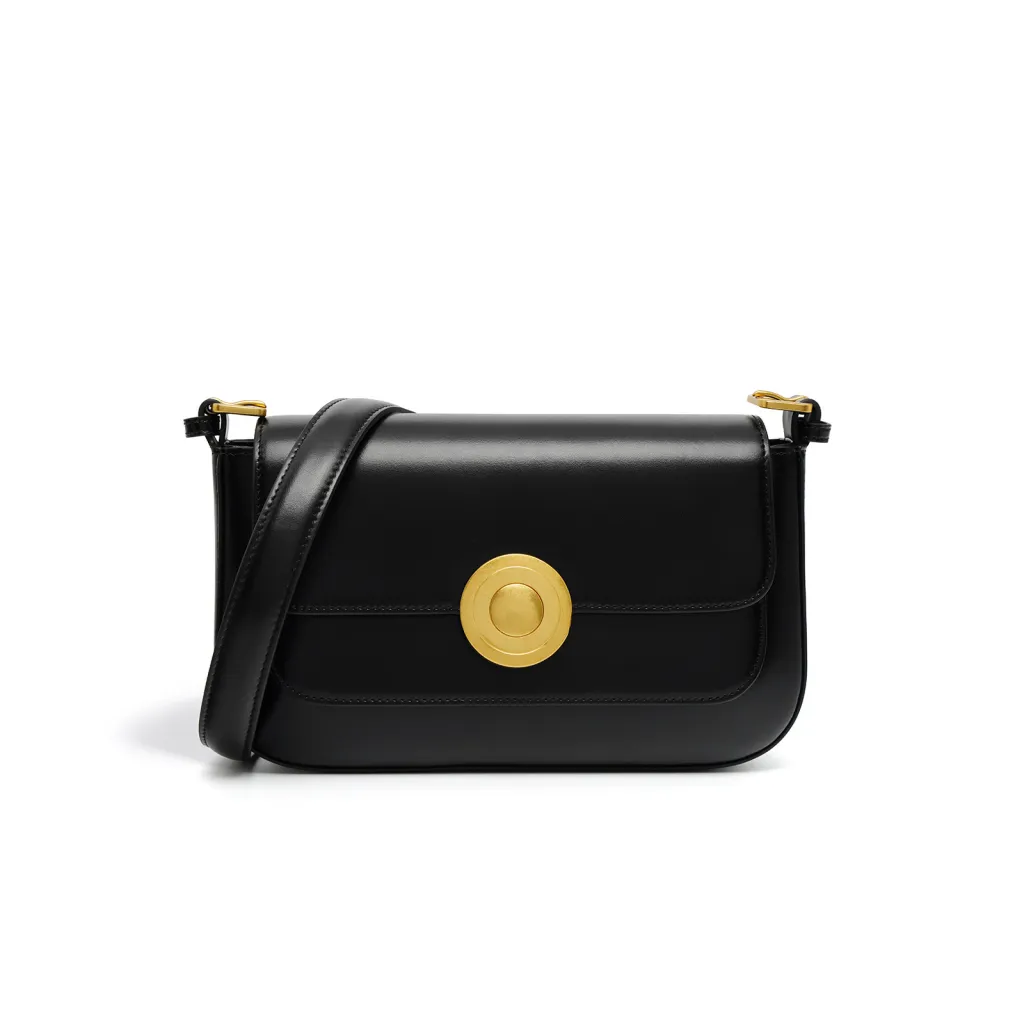 Women's Retro High-end Leather Shoulder Bag - Black