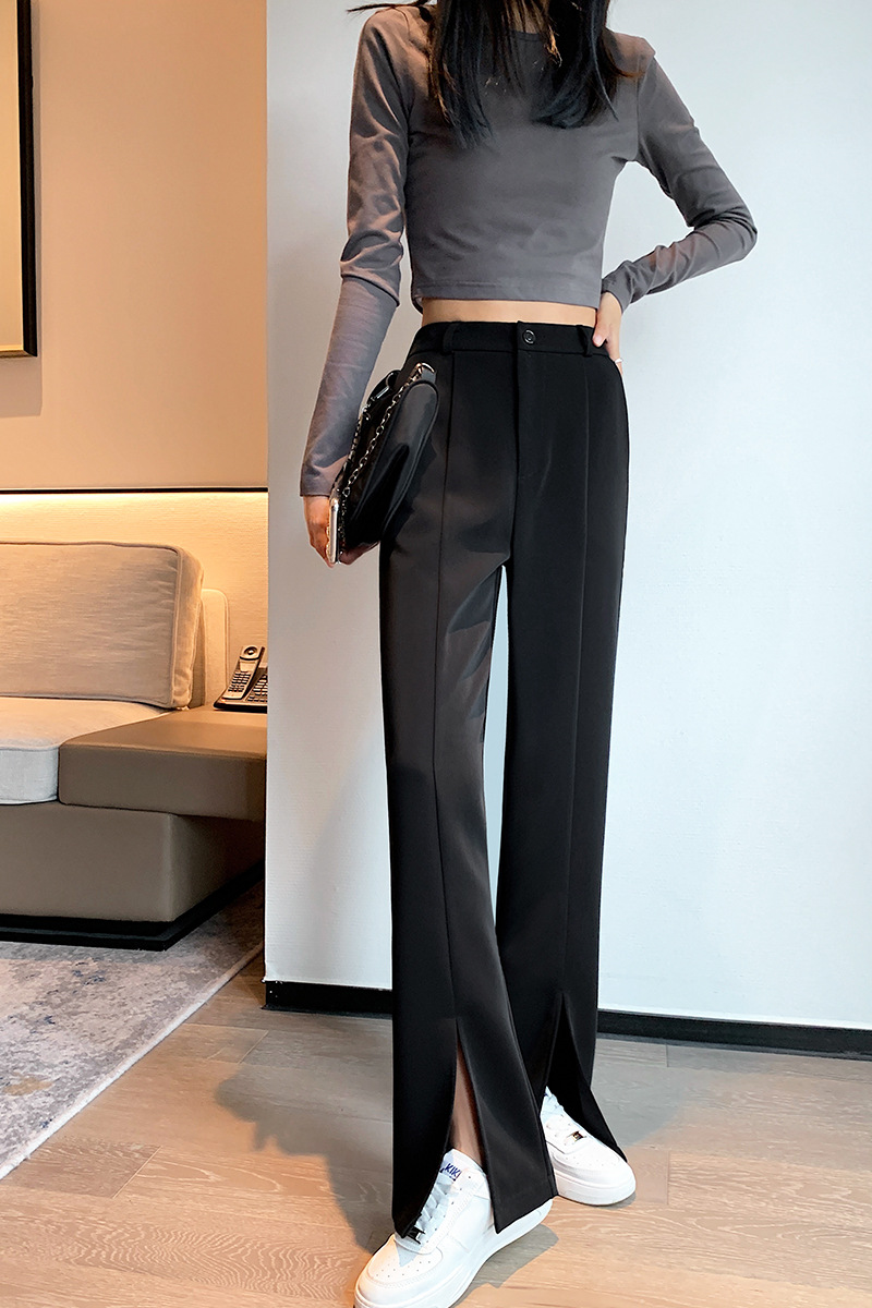 Title 3, High Waist Slim Wide Leg Straight Mopping Pants