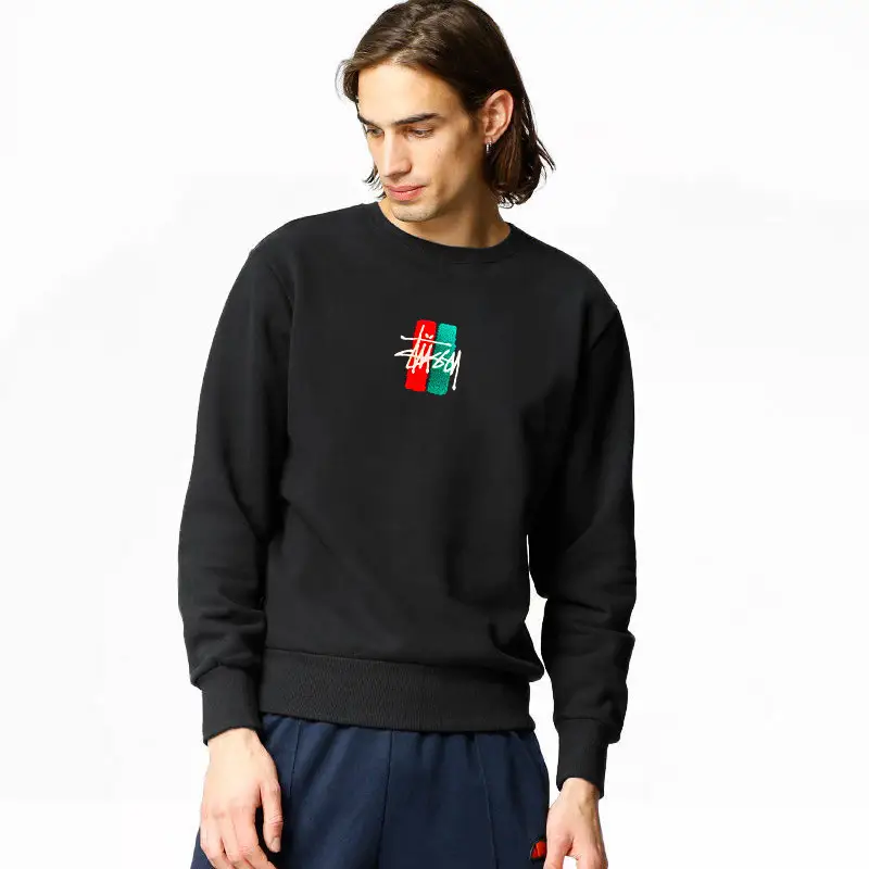 Men's Personalized Towel Embroidered Crew Neck Brushed Hoody