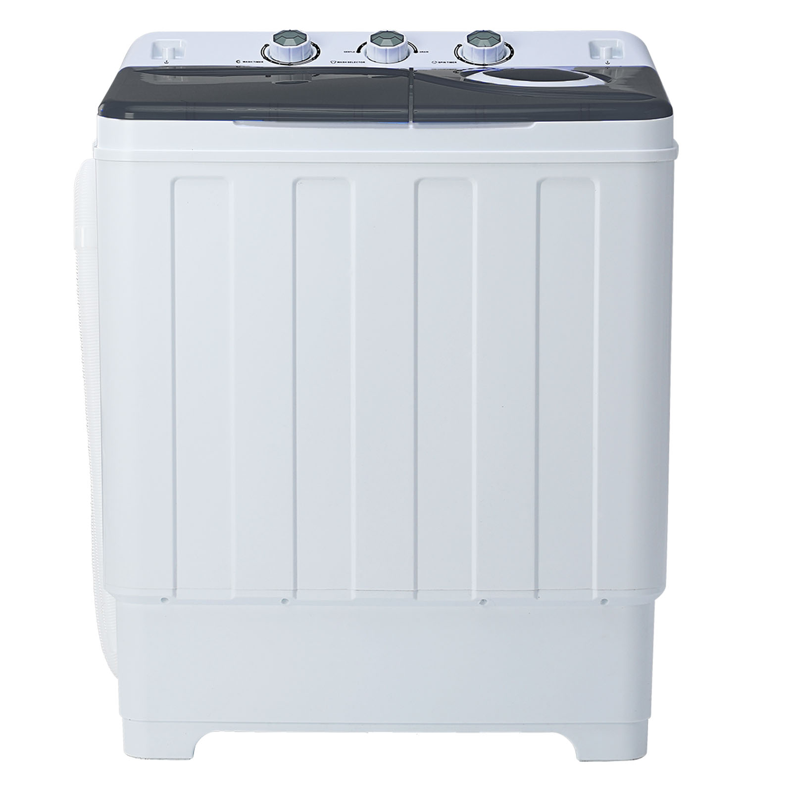 Grey28lbs Portable Washing Machine With 18lbs Wash And 10lbs Spin, Twin Tub Washer Compact Machine With Drain Pump, Mini Portable Washer For Home, Camping, RVs, And Small Spaces, Grey
