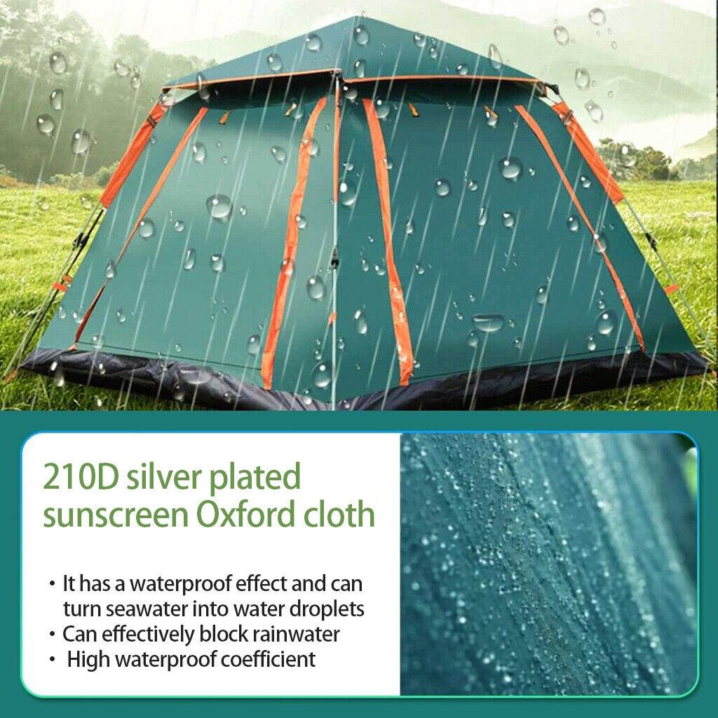 3-5 Man Automatic Instant Up Camping Tent Waterproof Outdoor Family Shelter 5