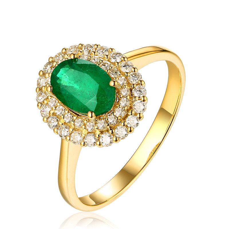 Title 2, Anillo de simulación de turmalina verde Diana m...