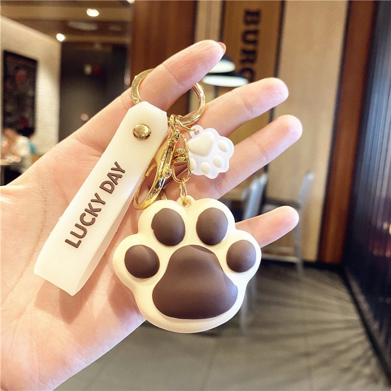 Women's Fashion Creative Cat Paw Keychain Brown - Shop at LoveMi