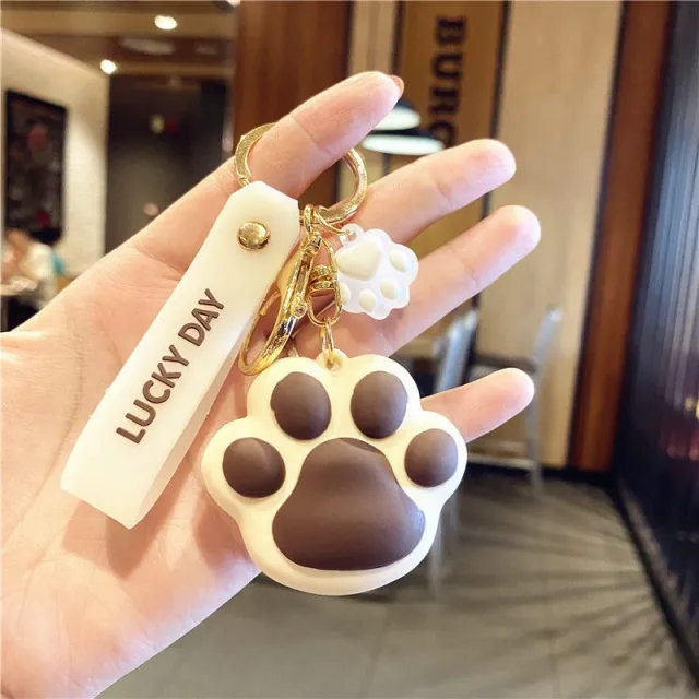 Women's Fashion Creative Cat Paw Keychain Brown - Shop at LoveMi