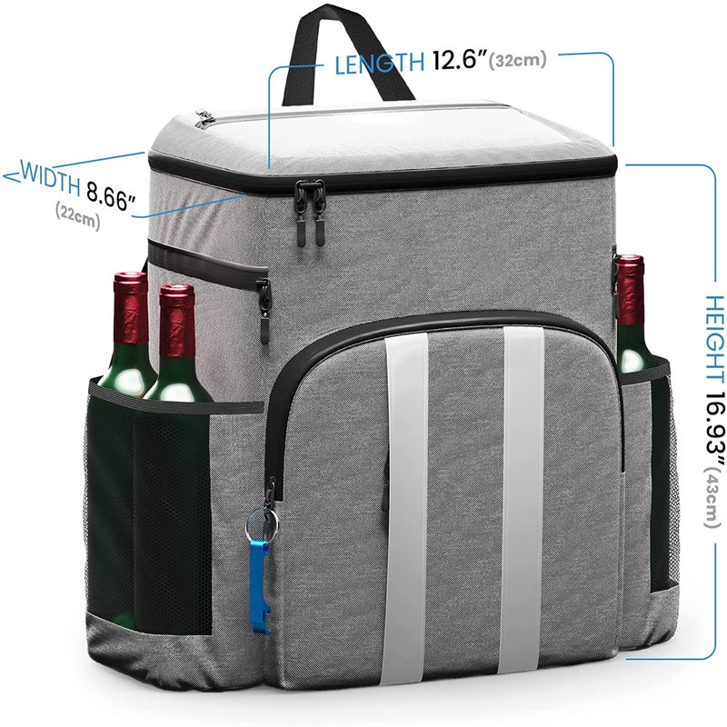 Insulated picnic backpack with large capacity for outdoor dining and gatherings.