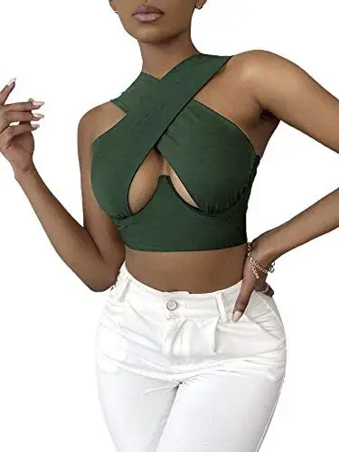 Hollow Halter Neck Halter Umbilical Plastic Waist Breast Enhancement Small Sling