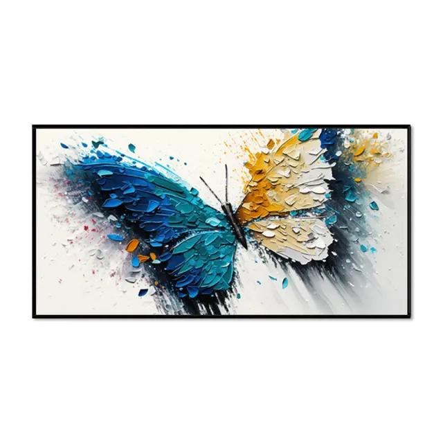Large Abstract Handmade Canvas Art Modern Acrylic Oil Painting Vibrant Animal Butterfly Wall Home Decor For Living Room Without Inner Frame - Shop at LoveMi