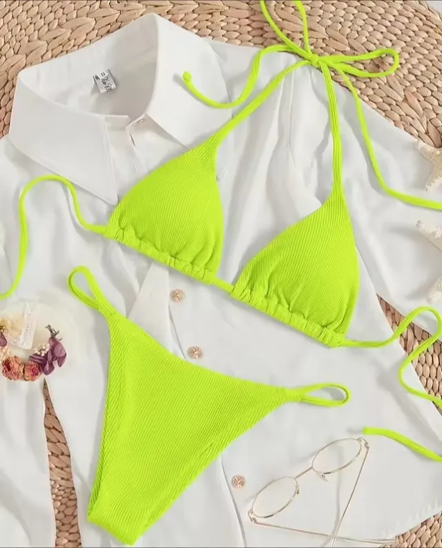 Factory Women's Sexy Small Rib Bikini Tie Bikini Set Two Piece Swimsuit Beach Wear Style16 S - Shop at LoveMi