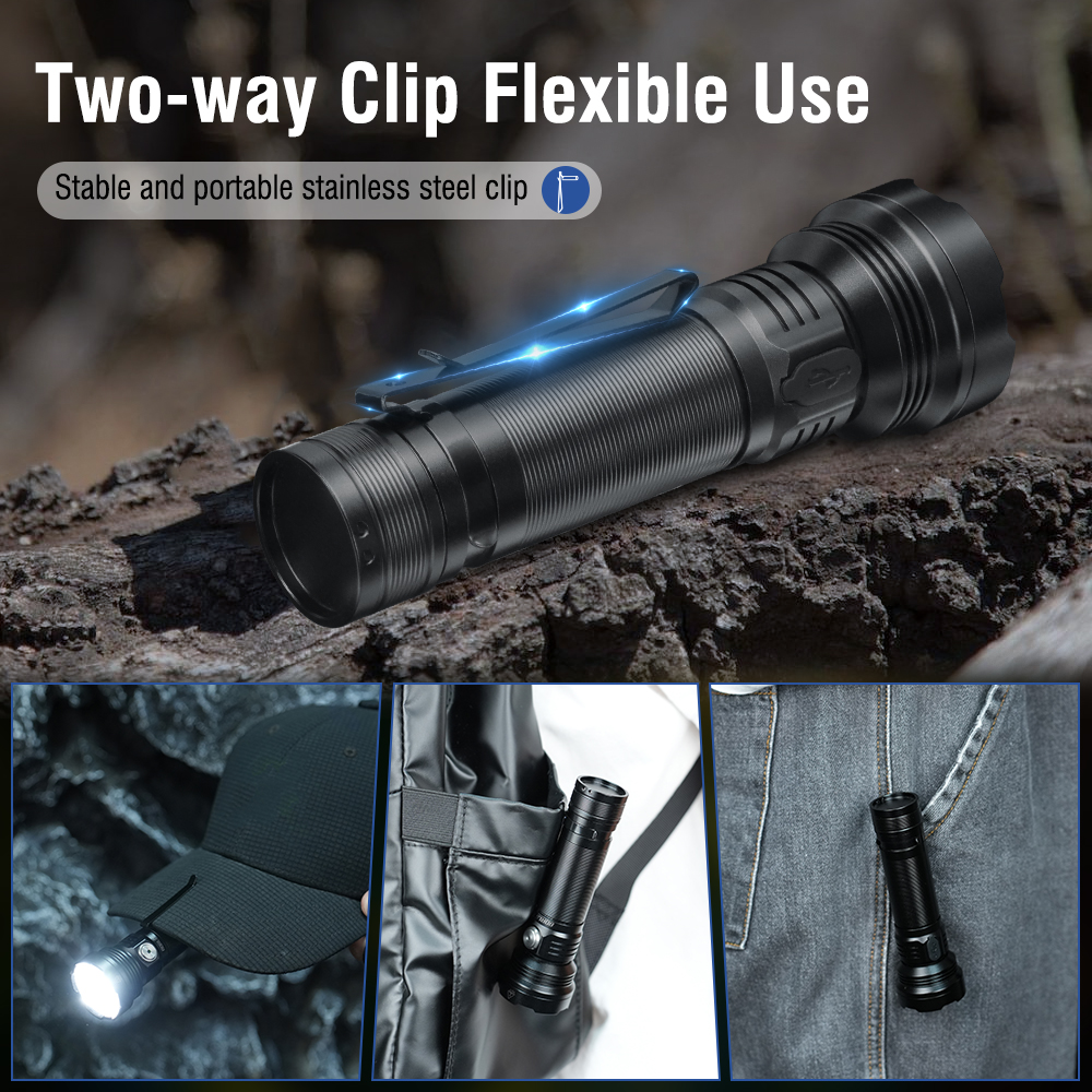 BORUiT ET28 LED Multicolor Flashlight Super Bright 800LM Type-c Rechargeable — image 6