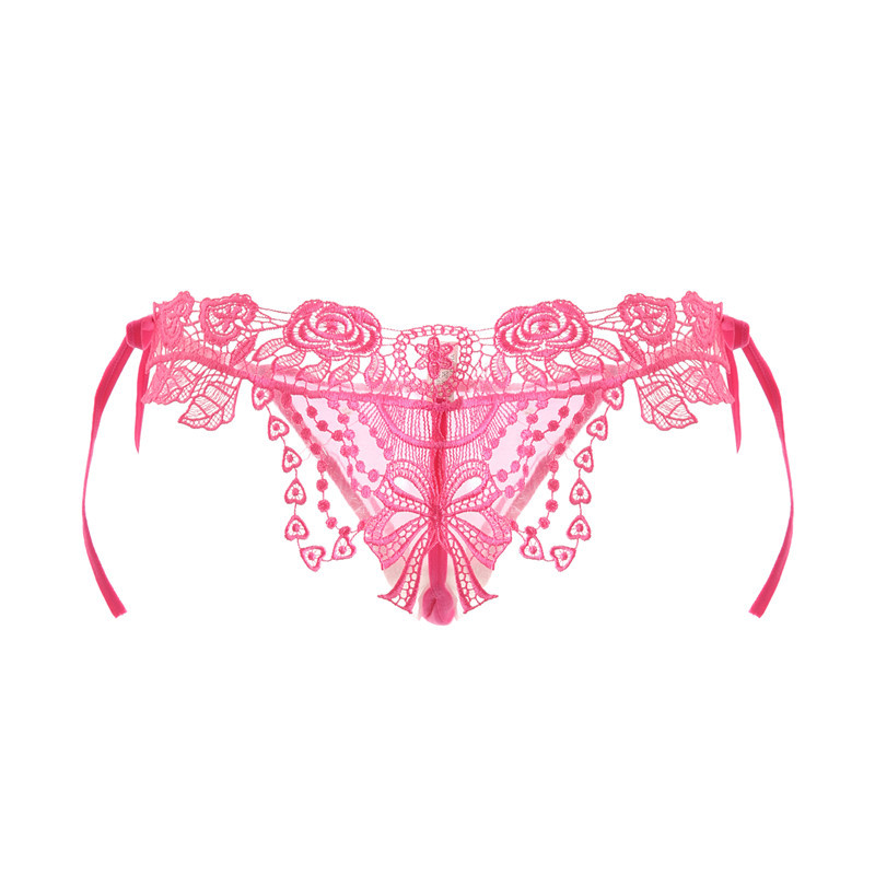 Erotic Lingerie Sexy Transparent Lace Large Size Panties Rose Red - Shop at LoveMi