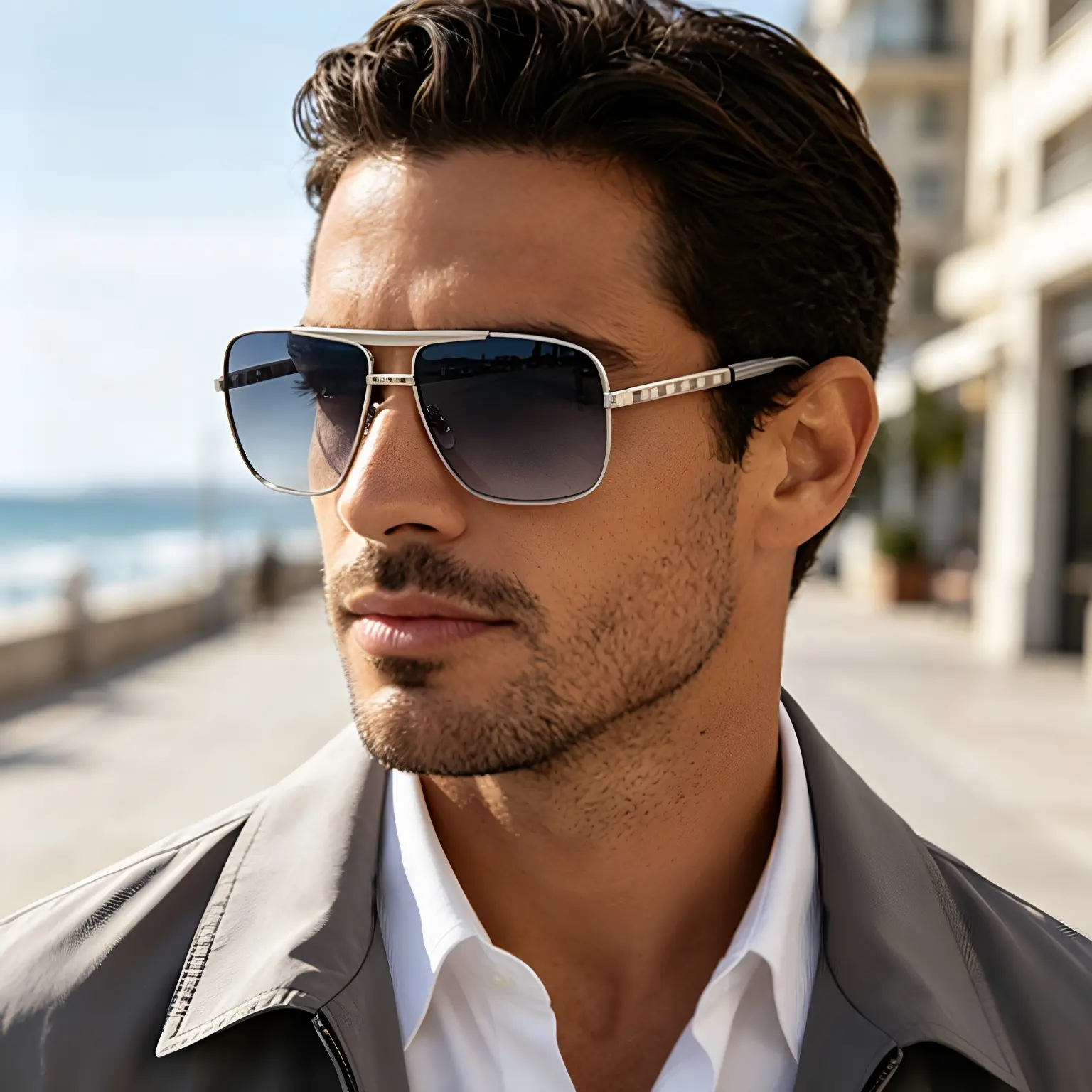 New Sunglasses Men's ATTITUDE Artistic Retro Box Slingshot Sunglasses Trendy Men's Street Shades