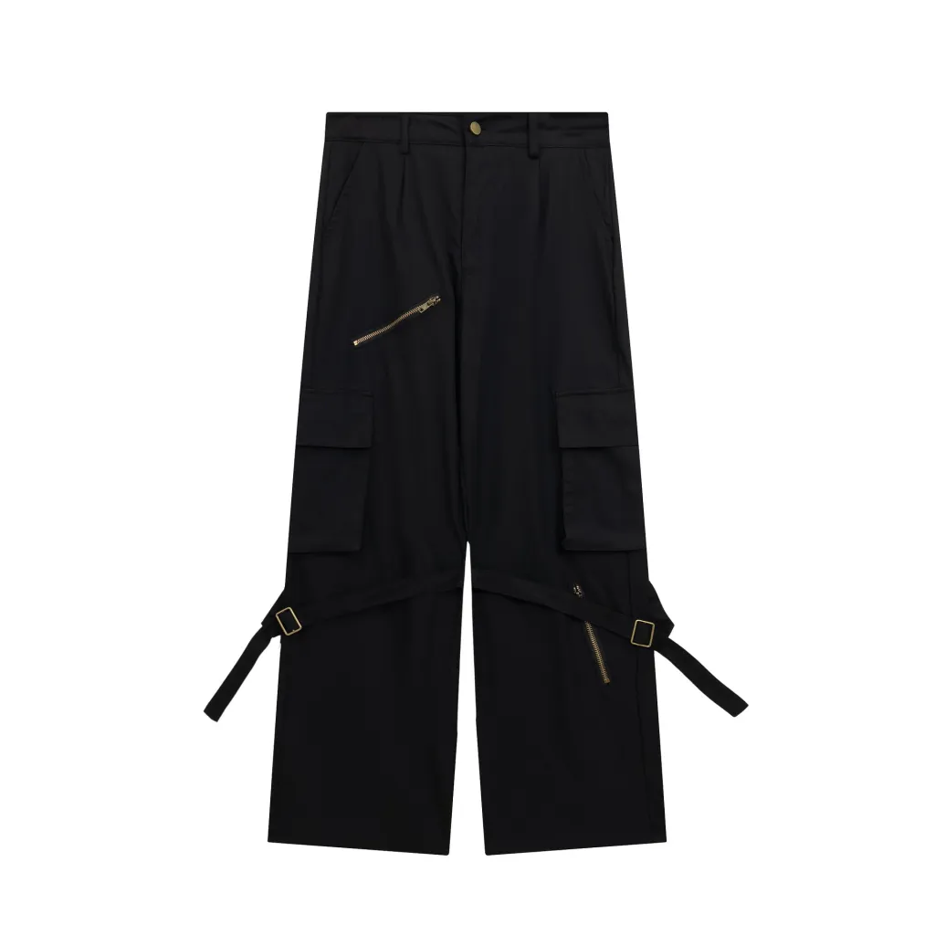 Women's Loose Straight Casual Pants - Black