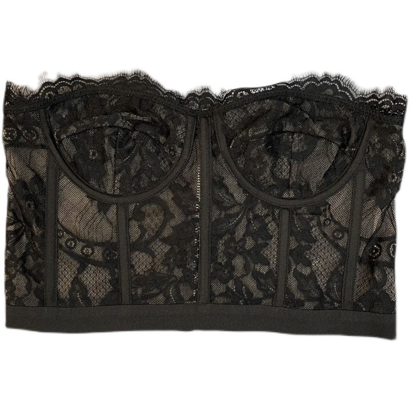 Fishbone Waist Slim Lace Tube Top Trendy Vest