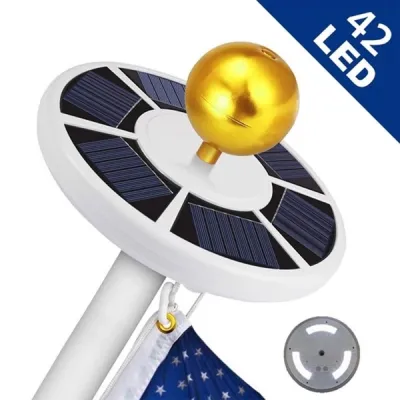 Solar Flagpole Light Strip Hook For Tent Camping