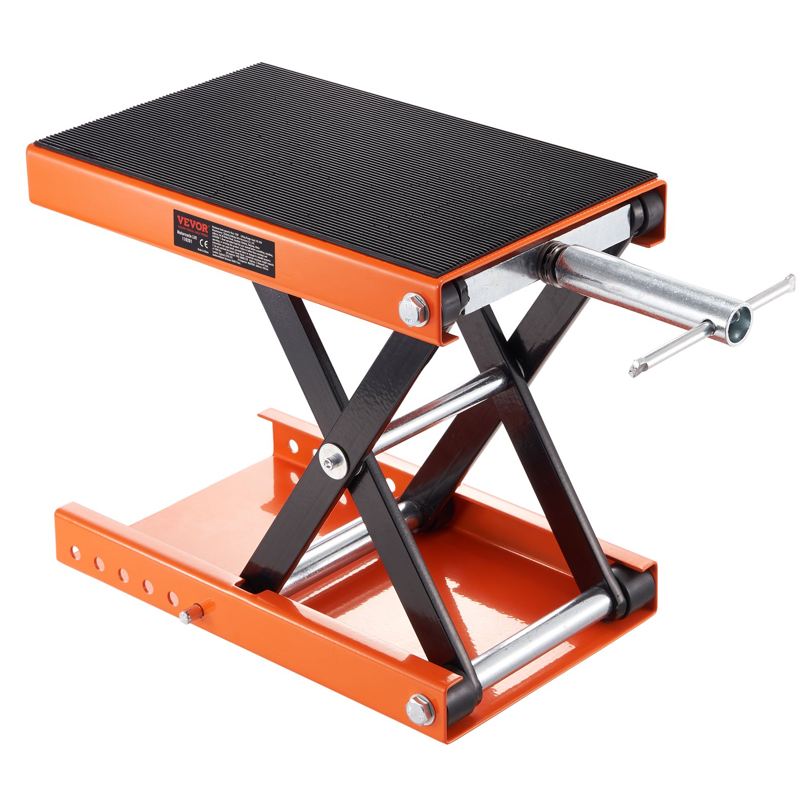 Motorcycle Lift, 1100 LBS Motorcycle Scissor Lift Jack With Wide Deck & Safety Pin, Center Hoist Crank Stand, Steel Scissor Jack For Street Bikes, Cruiser Bikes, Touring Motorcycles image 4