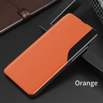 Side Display Magnetic Clamshell Leather Phone Case Bracket Protective