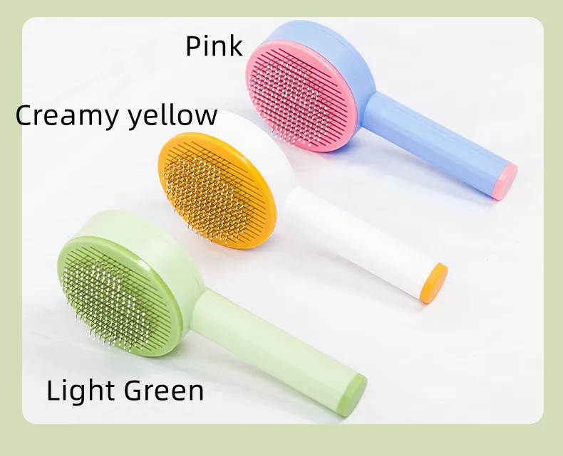 Pet Comb Curved Needle Massage Comb Cat Dog Hair Removal Brush Special Comb For Cleaning Long Hair - Pink