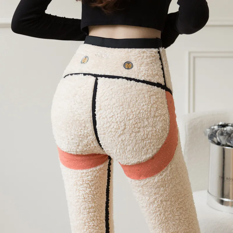 Cloud Plush Pants Women's Abdomen Shrinking And Hip Lifting Plus Size Winter Keep Warm - Cloud Wool-L